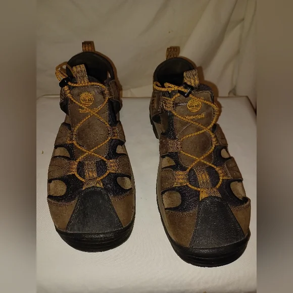 MENS Leather Timberland Hiking Sandals US Size 13 Brown. Pull Adj Toggle Non-Tie Amazon.com | Timberland Men main image 3